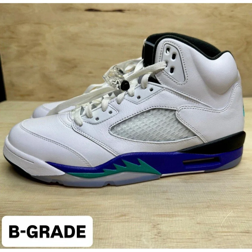 NEW DEFECT Air Jordan 5 Retro Grape White Purple Mens Sz 12 HQ7978-100
